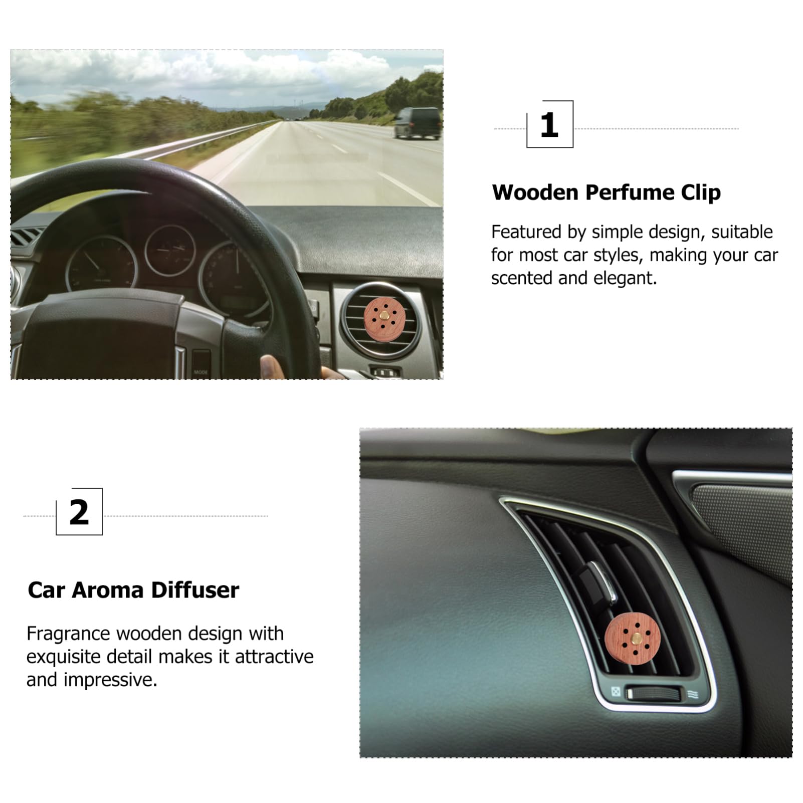 2 Pz Diffusore Uscita Aria Diffusore Di Olio Essenziale Per Sfiato Auto Arredamento Dell'auto Presa D'aria Dell'auto Legno Di Incenso Stile Classico Palissandro Fermaglio Per Auto