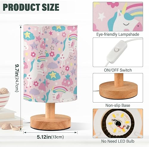 Miniatura 3 de Lámparas de mesa de noche Lámparas de mesa de dormitorio Elegante lámpara de unicornios rosa para escritorio hogar