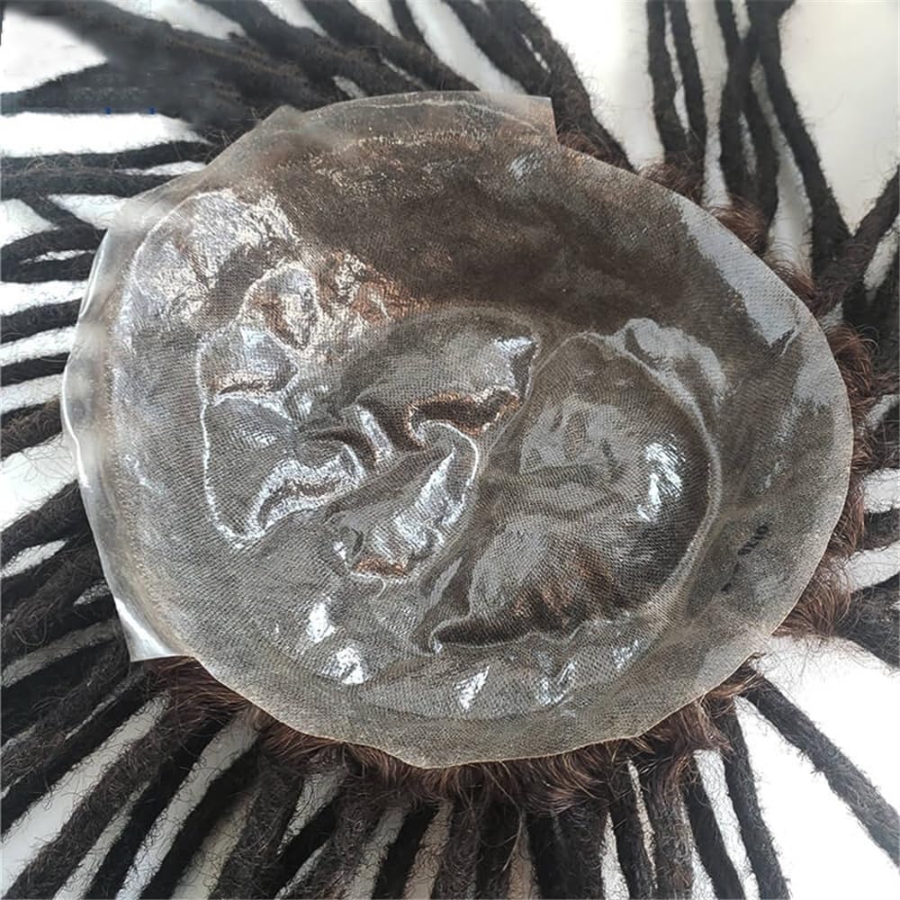 Mężczyźni Dredy podwójne węzły skóra afro peruka męska włosy ludzkie locs warkocze męskie Fryzura(2,6x8)