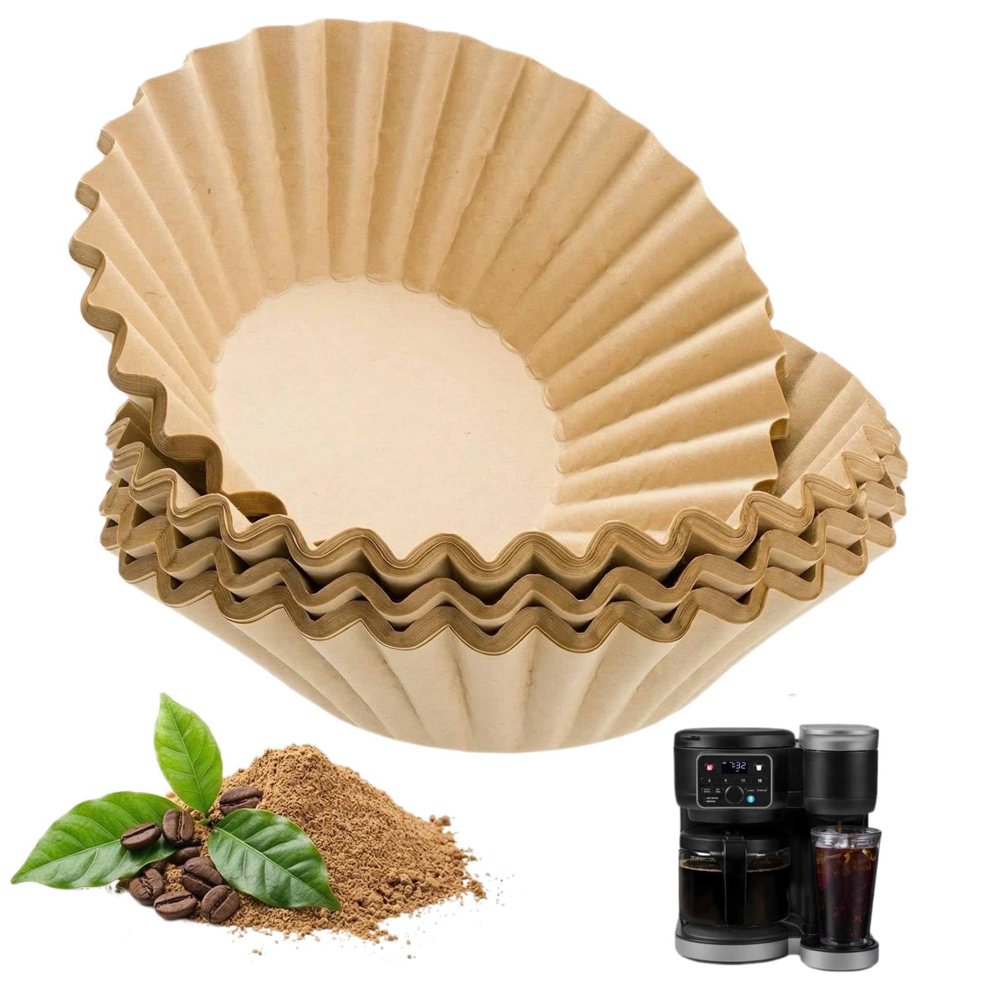 MUOLUTH Papier-Kaffeefilter, kompatibel mit Keurig Duo-Kaffeemaschine, ungebleicht, extra tiefes Schüssel-Design, 100 Stück, für 2041 ml Karaffe