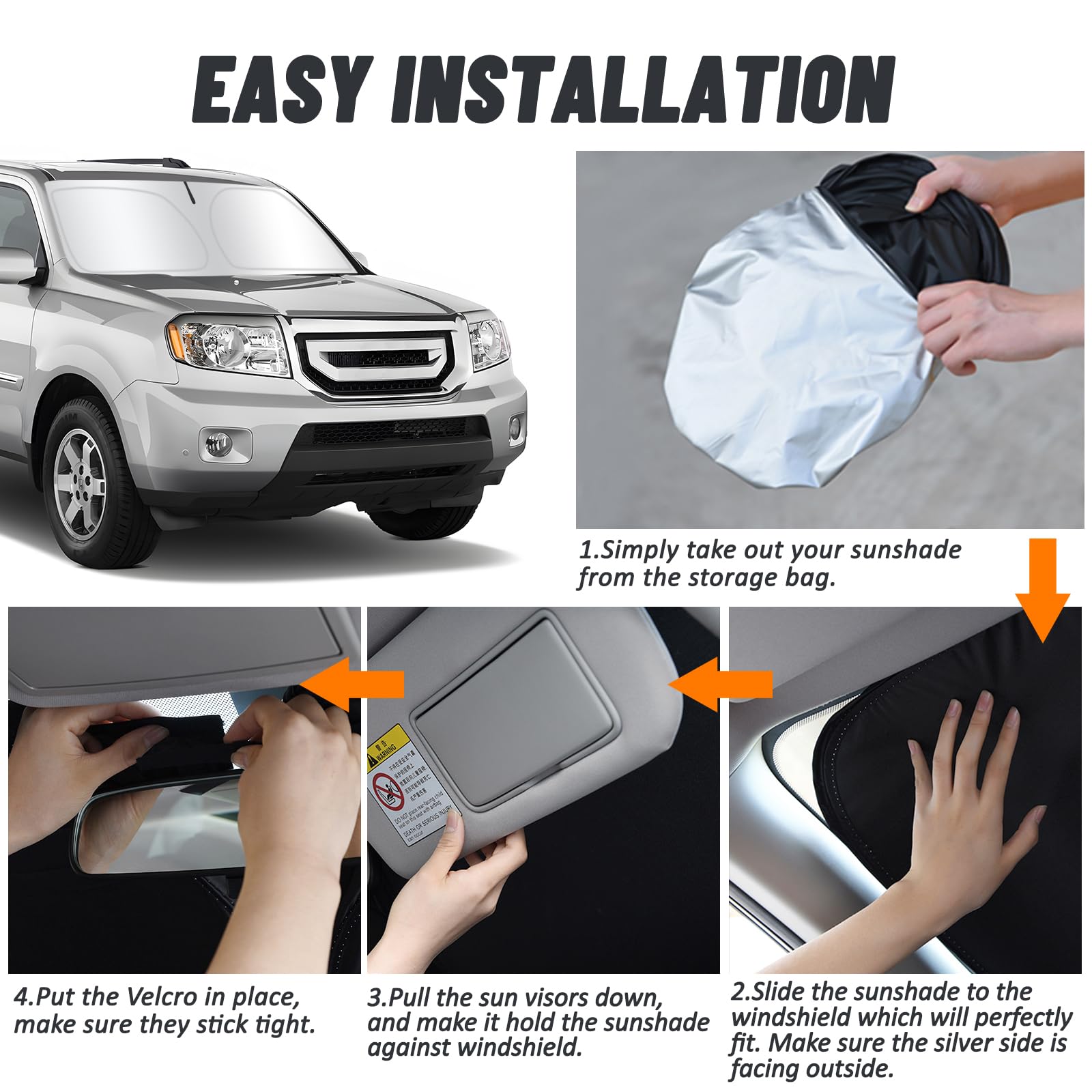 D-Lumina Windshield Sun Shade for 2009-2015 Honda Pilot