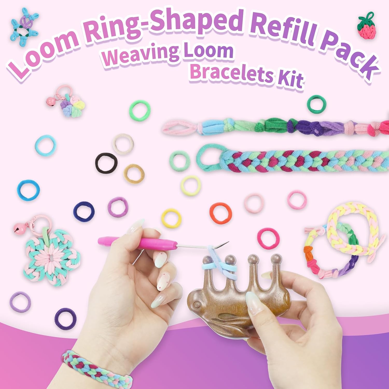 STAOVA 2400 Pcs Cloth Loom Bands Refill for Weaving Loom Bracelets Kit