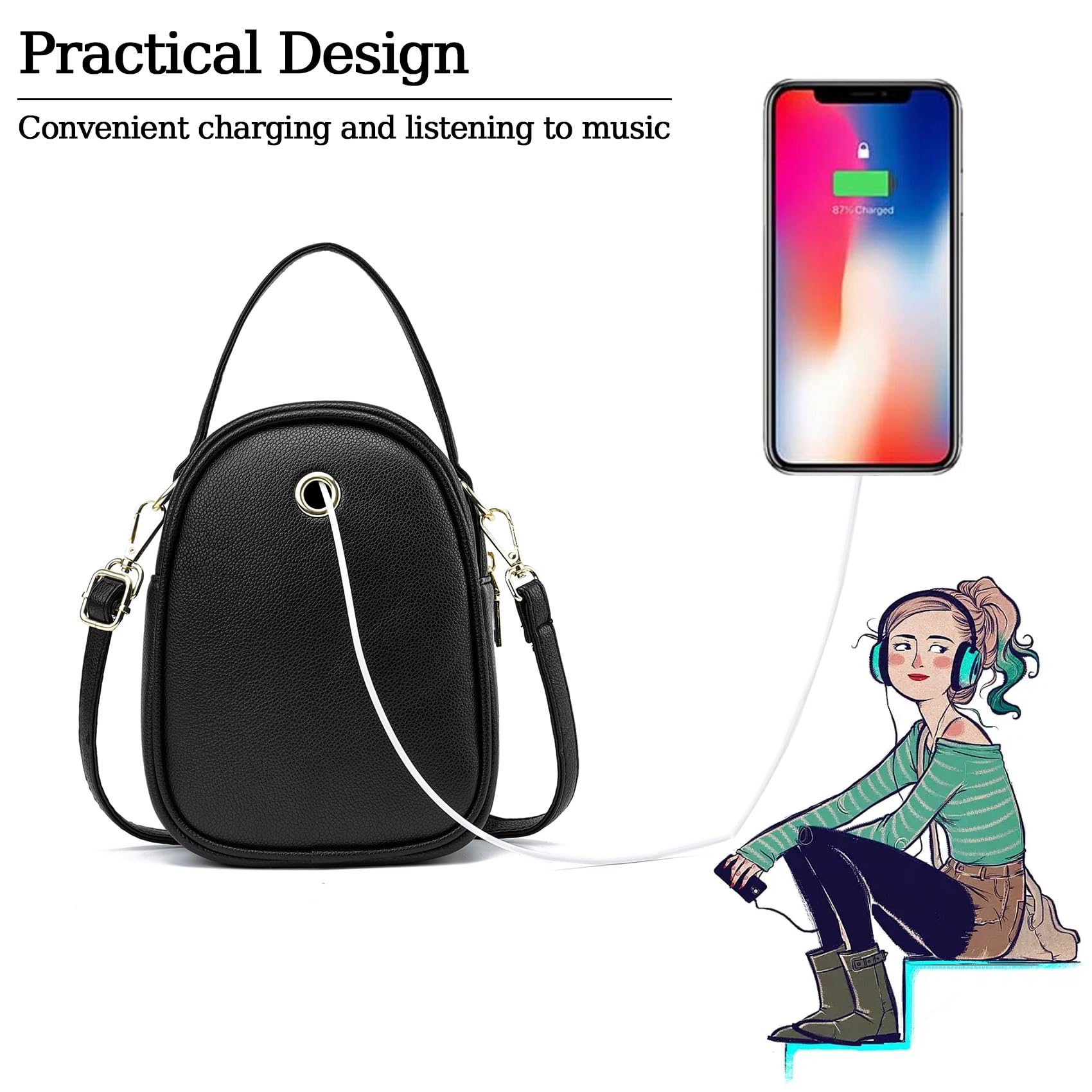 LoZoDo Small Crossbody Bags for Women Trendy Leather Purses and Handbags Designer Cell Phone Bag Wallet Purse with Wide Strap | Small, Trendy, Leather, Designer, with Wide Strap