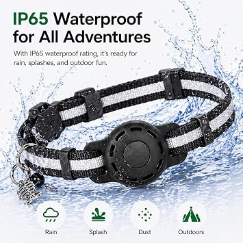 GPS Collar for Cats (Android Only) Smart tag,Pet Tracker,Waterproof Compatible with Google Find My,No Monthly Fee,Advanced Tracking Solution Smart Collar for Pet Safety Ideal Small Large Cats
