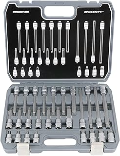 Haskyy 26 pezzi Set di chiavi a bussola con criccetto XZN I M4, M5, M6, M8, M9, M10, M11, M12, M13, M14, M16, M18