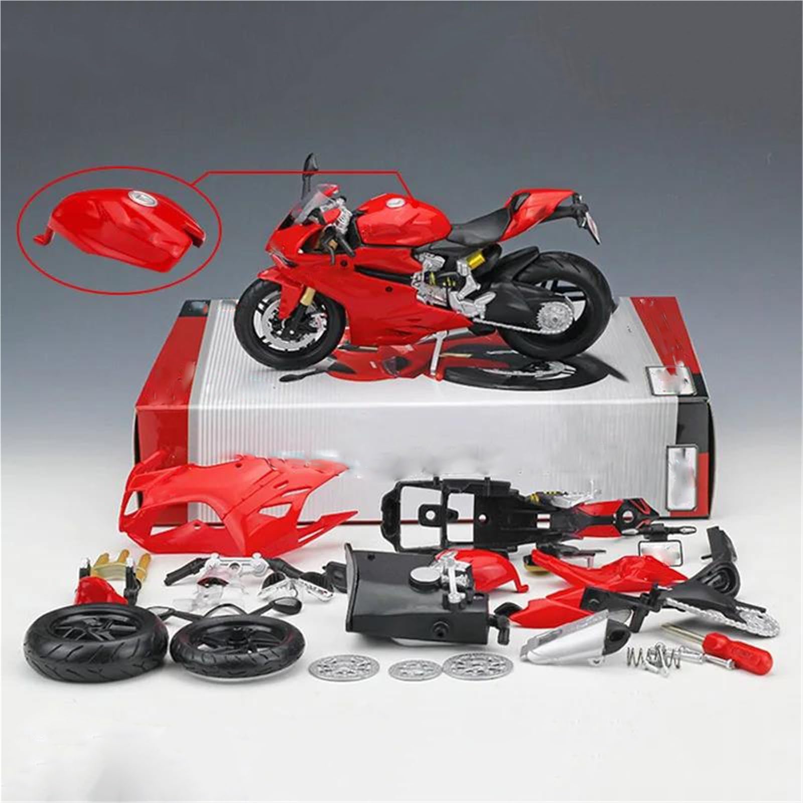 Modelo a Escala de Moto Juguete De Simulación, Regalo Colección, Escala 1:12, para Ducati 1199 Panigale, Versión para Ensamblar, Modelo Motocicleta Aleación, Metal Fundido A Presión