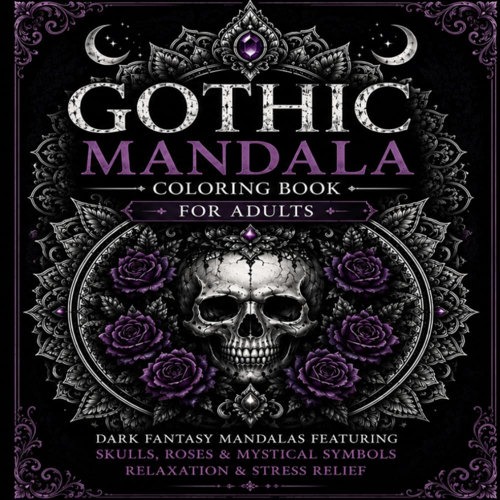 GOTHIC MANDALA COLORING BOOK: 50 Unique Gothic-Inspired Mandala