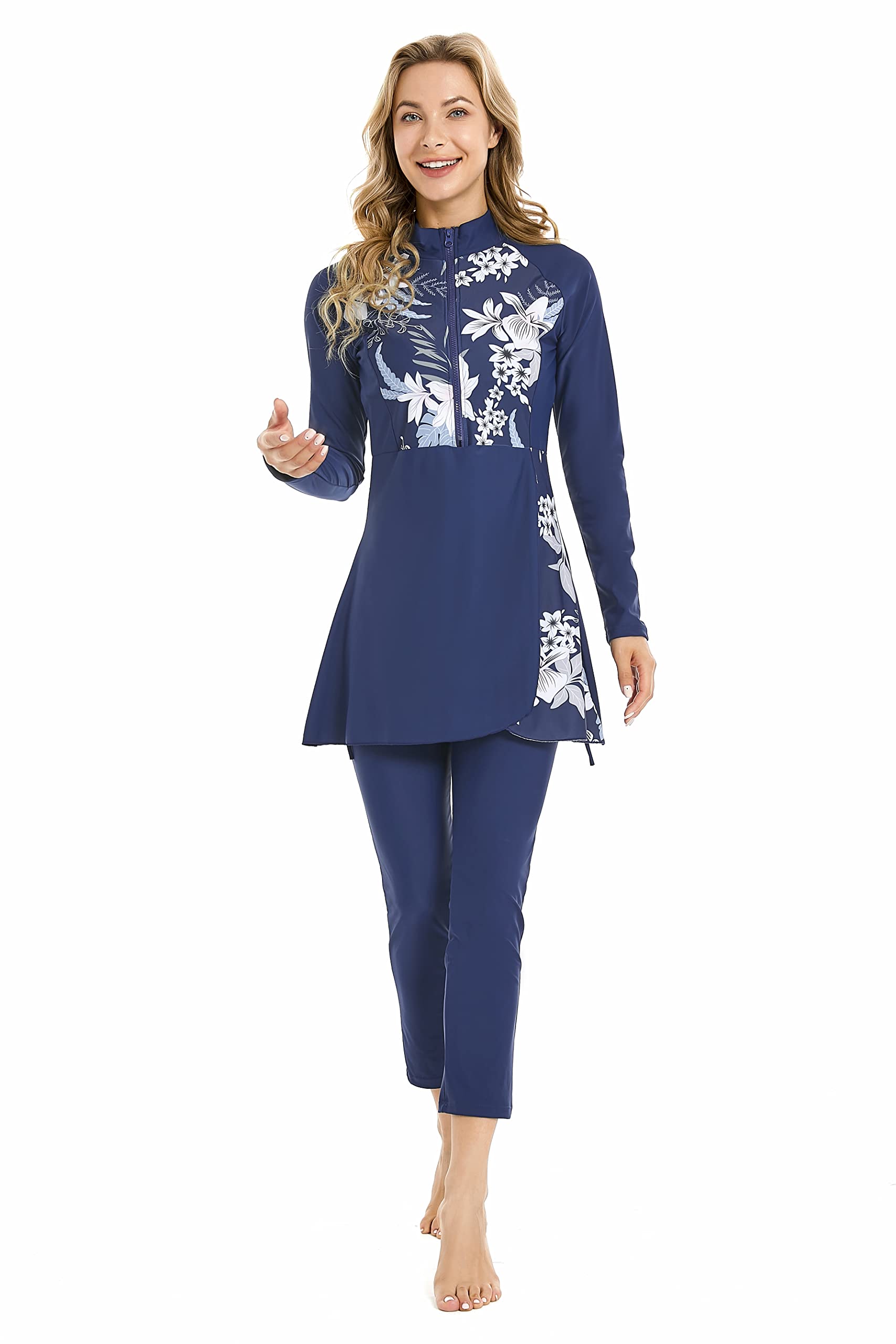 Costume intero da bagno Burkini per le donne modesto costume da bagno islamico per ragazze taglie forti