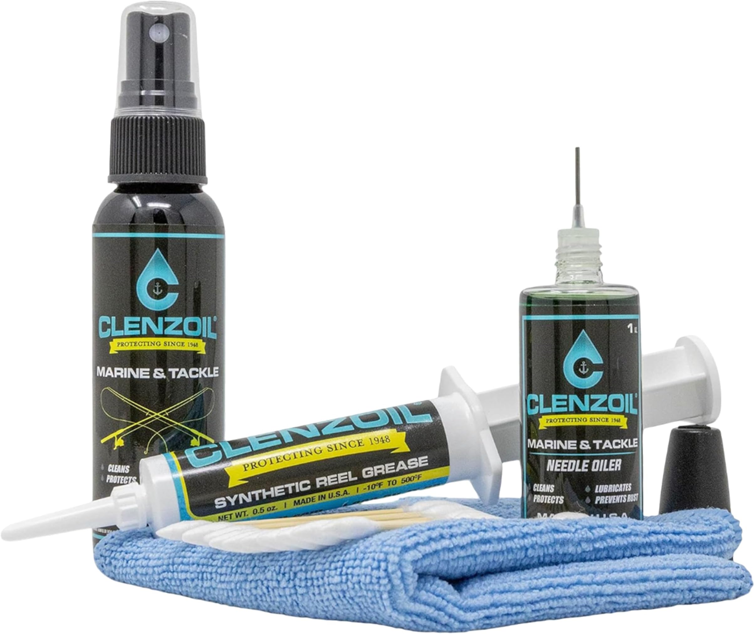 Marine & Tackle Reel Care Kit - with Fishing Reel Oil & Grease - All-in-One Cleaning Kit - for Freshwater & Saltwater Reels - Fish Reel Maintenance Kit