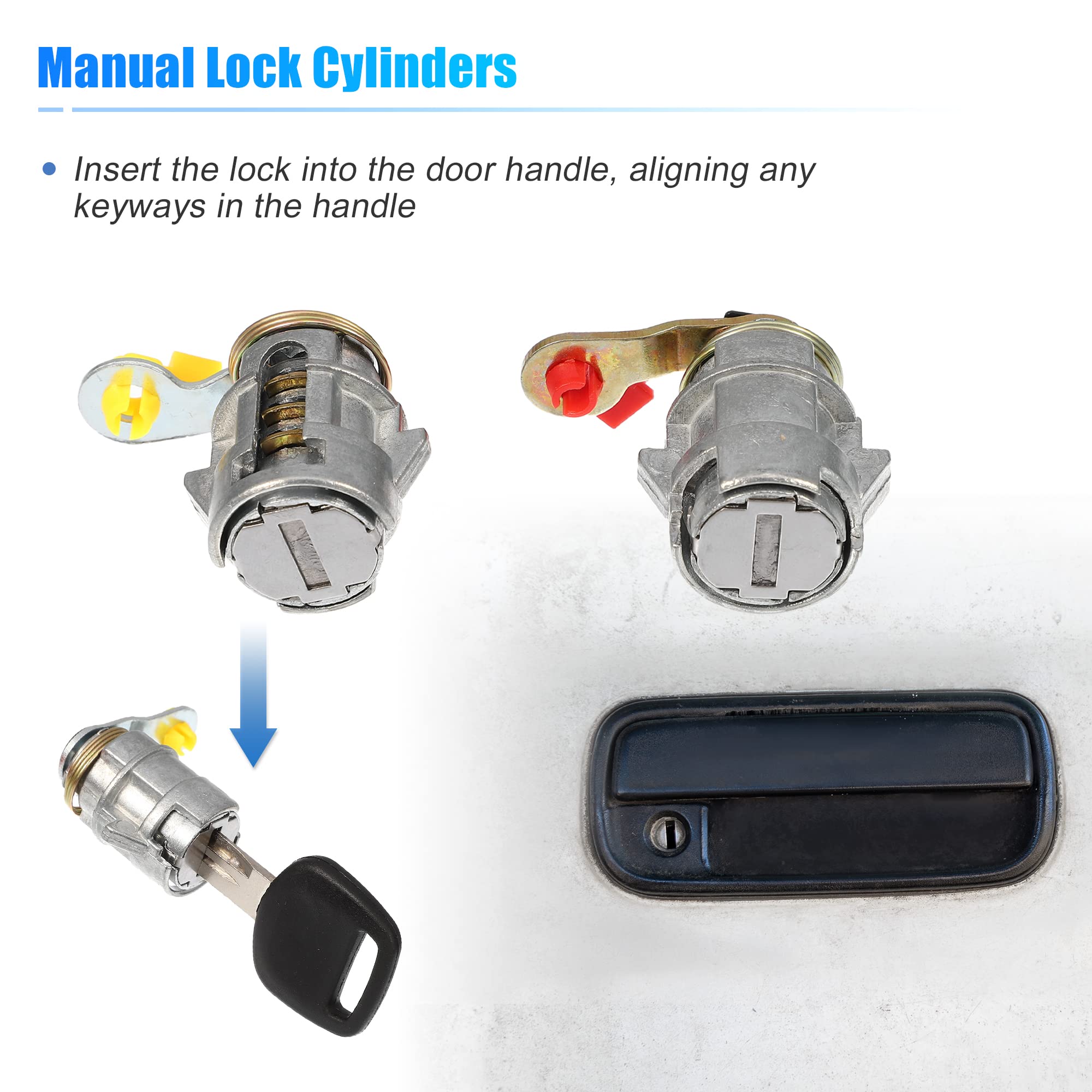 X AUTOHAUX 1 Set Ignition Switch Door Lock Cylinder with Key for
