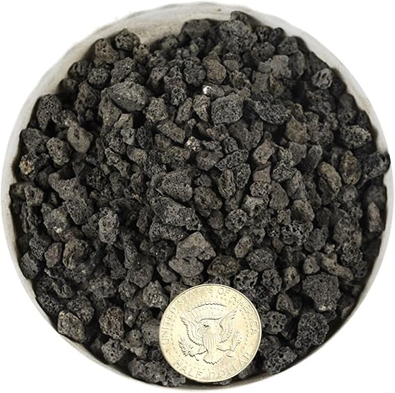 Black Horticultural Lava Rock for Plants, Natural Volcanic Stone Succulent Cactus Bonsai Potting Decorative Soil, Cover Plant Drainage Gravel Terrarium Indoor Outdoor Gardening Top Dressing, 2lb