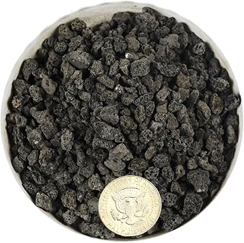 Black Horticultural Lava Rock for Plants, Natural Volcanic Stone Succulent Cactus Bonsai Potting Decorative Soil, Cover Plant Drainage Gravel Terrarium Indoor Outdoor Gardening Top Dressing, 2lb
