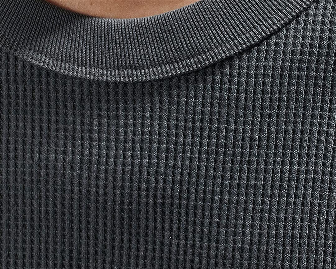 Vogrtcc Camiseta de cuello Henry para hombre, manga corta, estilo casual, holgada, 23001, XXL