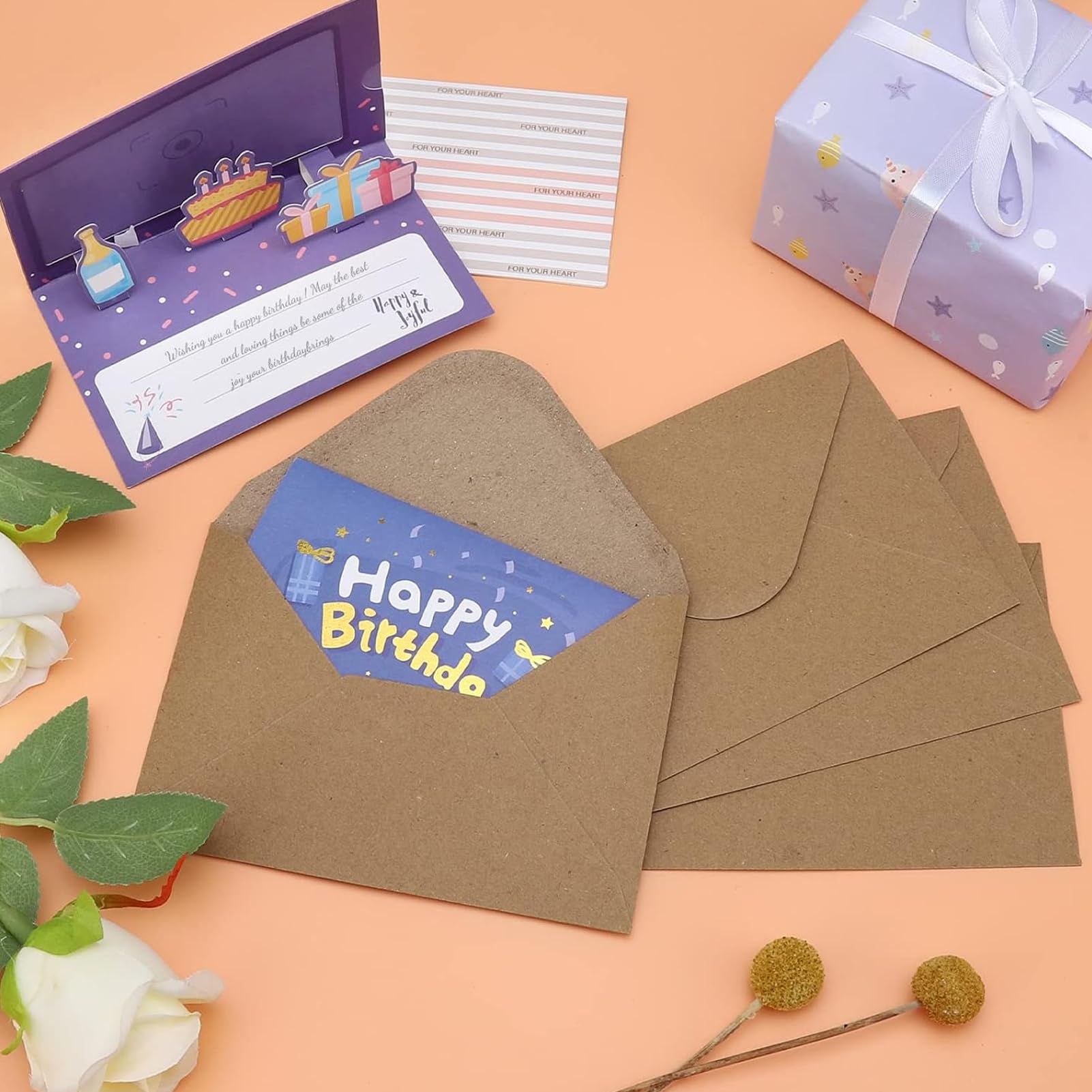 ValBox - Sobres Para Fotos A4, 100 Unidades, 4 X 6 Unidades, Sobres De Papel Kraft Café, Autosellables Para Tarjetas De 4 X 6, Fotos, Bodas, Invitaciones, Baby Shower, 4.25 X 6.25