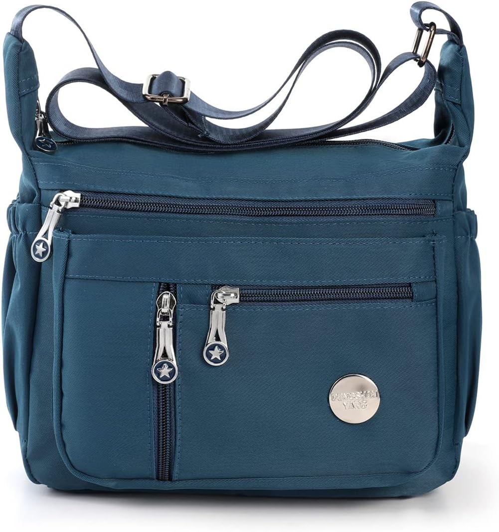 HERCMNOY Women Crossbody Bags Shoulder Bag Handbag Multiple Pockets Bag Nylon Messenger Purses