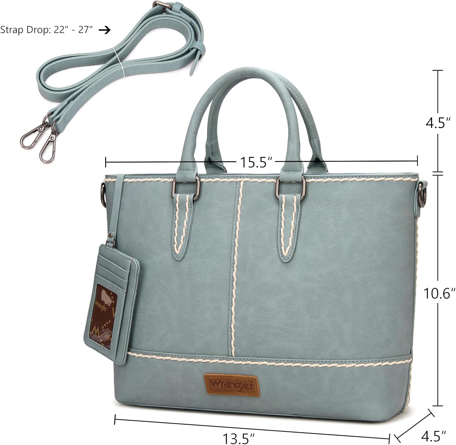 Montana West Wrangler Tote Bag for Women Top-handle Handbags Crossbody Bag with Removable Card Holder - Image 7