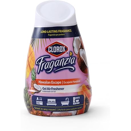 Clorox Fraganzia Gel Air Fresheners for Bedroom with Hawaiian Escape Scent