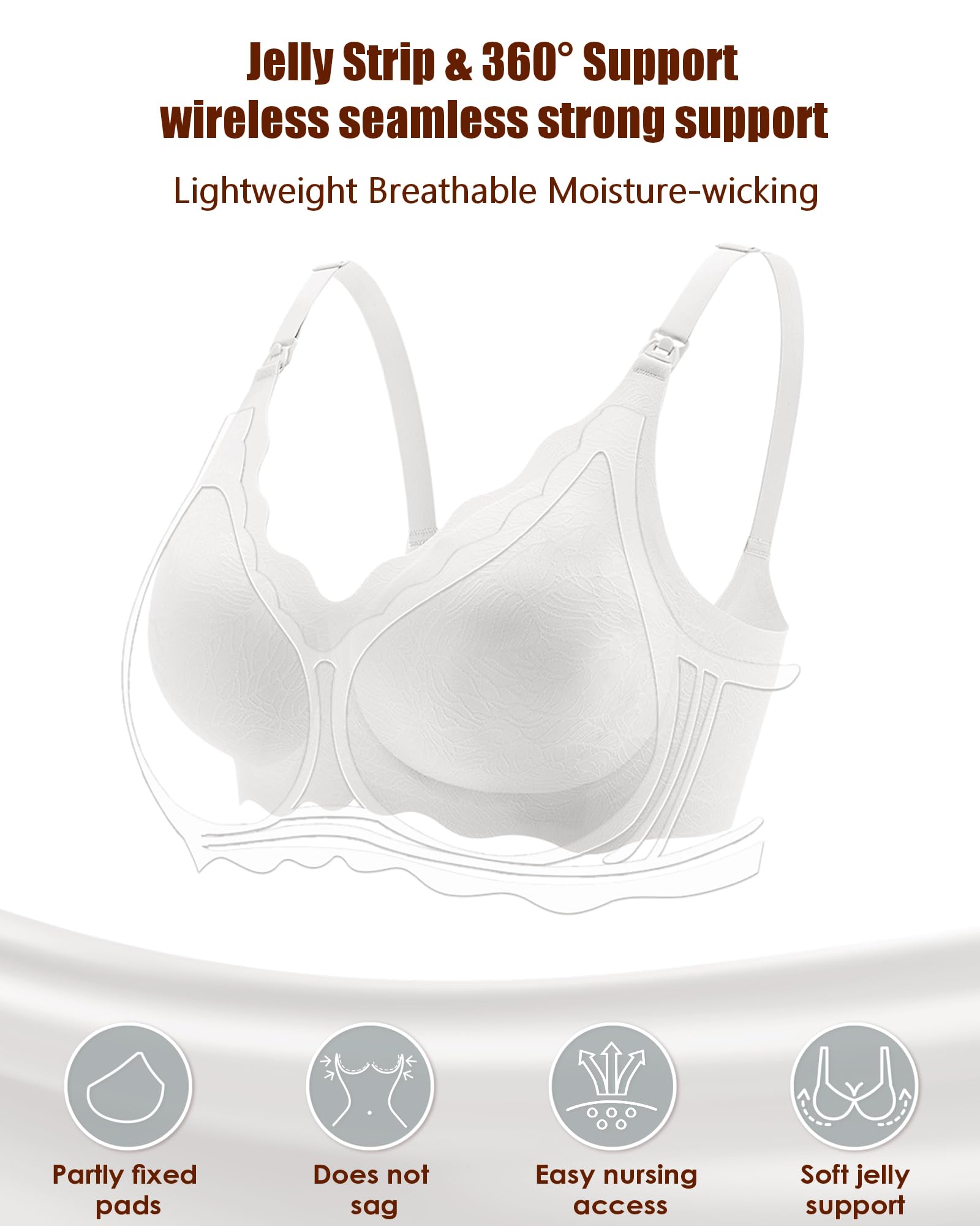 As Fairy Still-BHS Zum Stillen, Kabelloser Nahtloser Schwangerschafts-BH Ultra Komfort Schwangerschafts Schlaf Bralette für Frauen