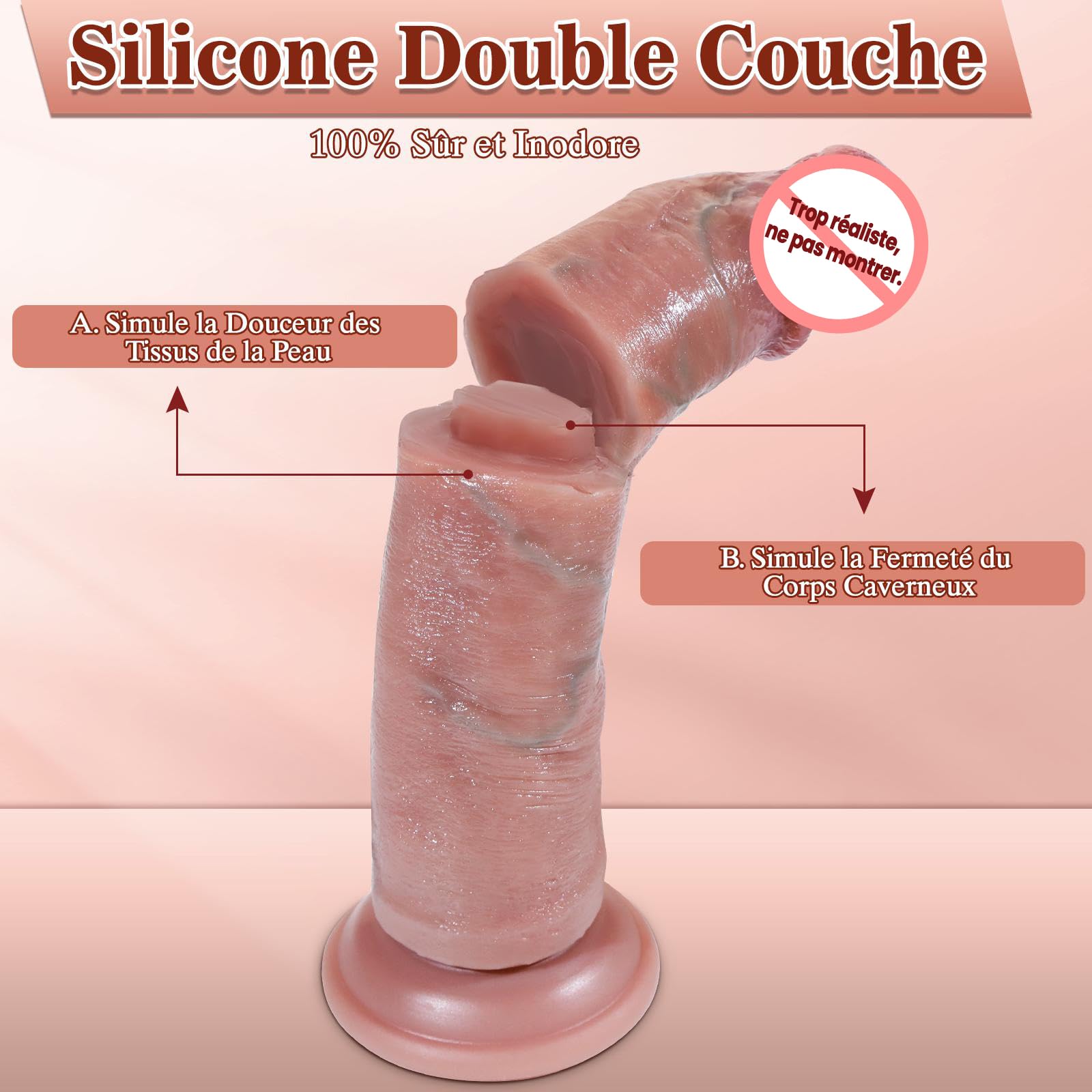 Godemichet Sex Toýs Femme Realiste Gode - Homme avec Ventouse Puissante Plug Anus pour Gay Anal Penisse Silicone pour Couple Prostate Penis