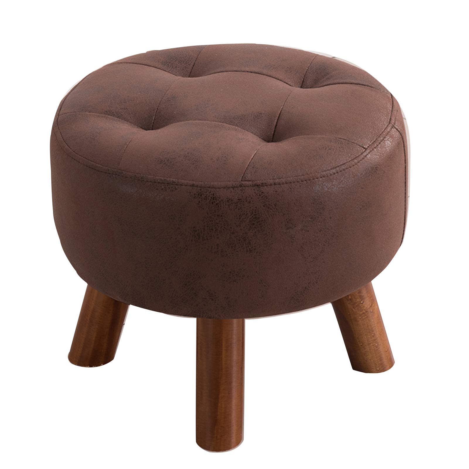 Silla de taburete de tocador para maquillaje en cuero y madera de salón