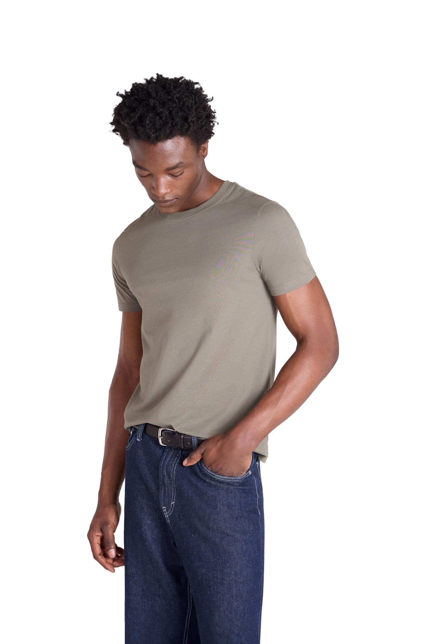 Animal Icon Men's Slim Fit Tee - Lightweight Cotton Shirt, Casual Wear - Spring, Summer, Walking, Hiking & Outdoors Khaki XL