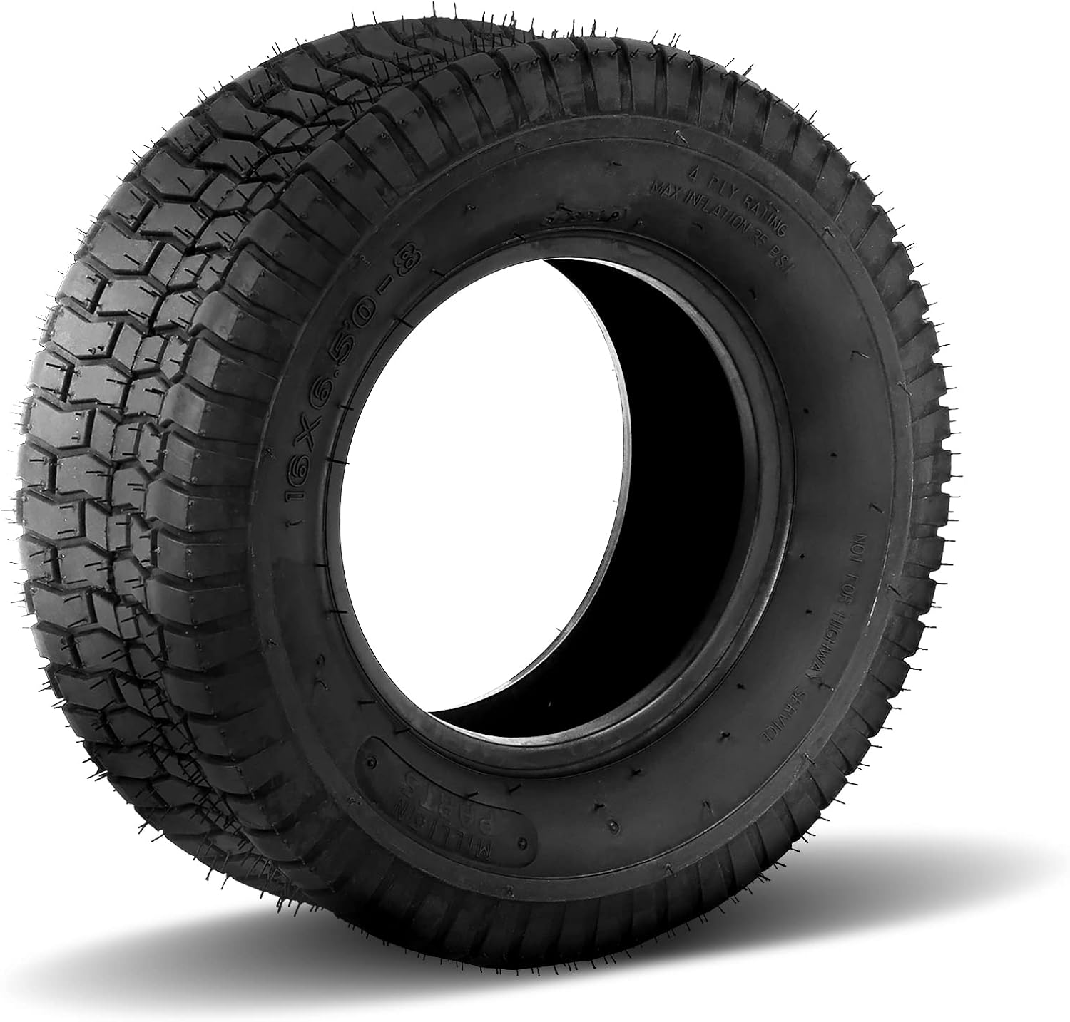 Set of 2 16x6.50-8 Lawn Mower Turf Tires 16x6.5x8 Lawn & Garden Golf Cart Tractor Tires Tubeless 4PR