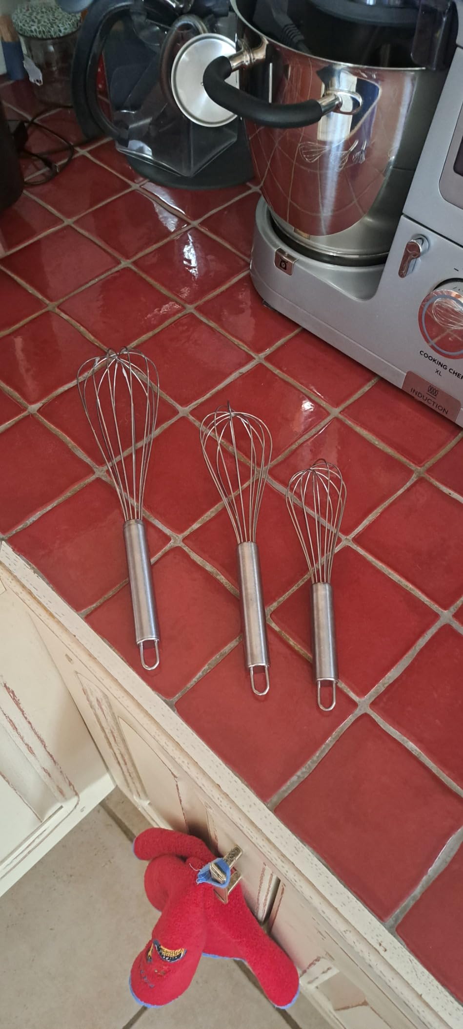 4 Pièces Fouet Cuisine INOX Professionnel, Batteur Manuel à Œufs Contient 21cm, 26cm, 29cm, Fouet pour Mélanger, Remuer la Pâte, Les Œufs,Fouetter, Mousser, Argent