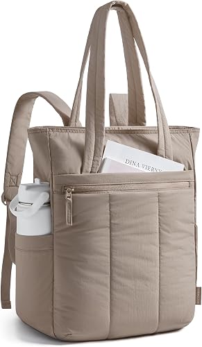 BAGSMART Backpack for Women, 15.6 Inch Tote Backpack for Travel, Camel | 22L Travel Backpack for Women, Lightweight College Laptop Backpack Purse, Teacher Nurse Backpack, Water-resistant Bookbag