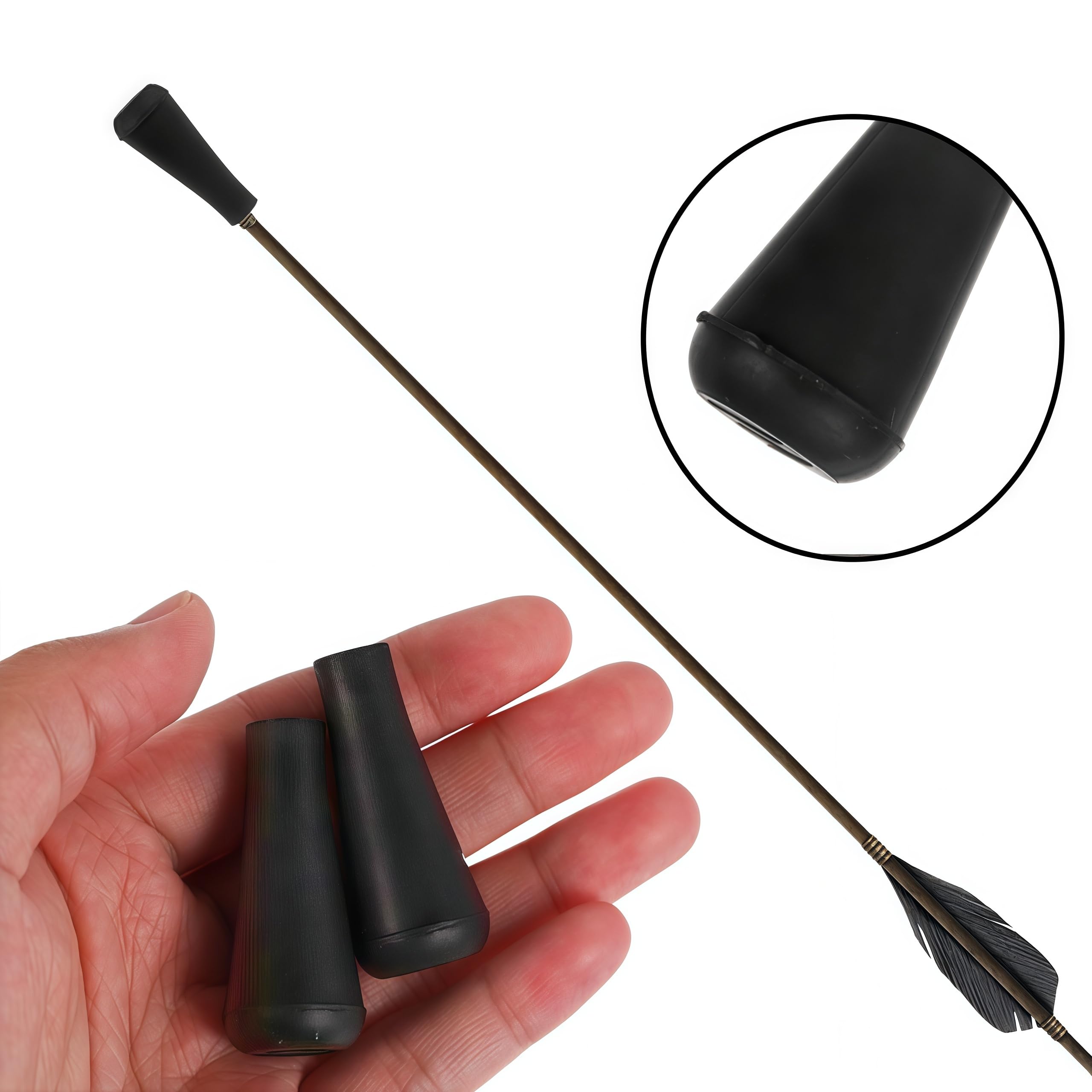 Broadhead Lot de 10 pointes de flèche de rechange en caoutchouc souple pour tir à l'arc, pratique cible et entraînement de chasse – Convient pour les tiges en fibre de verre et de carbone de