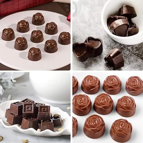 Miniatura 7 de Moldes de silicona para chocolate, moldes antiadherentes de 15 cavidades para chocolate, dulces, gomitas y gelatina, paquete de 4
