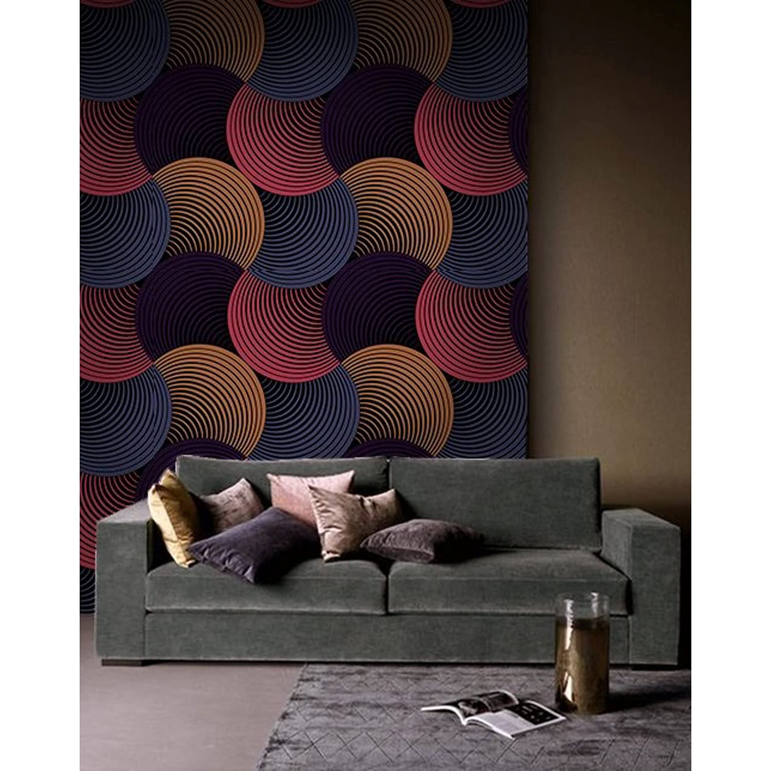 Papier peint intissé 208x146 cm à motif pétales grid pour décoration salon