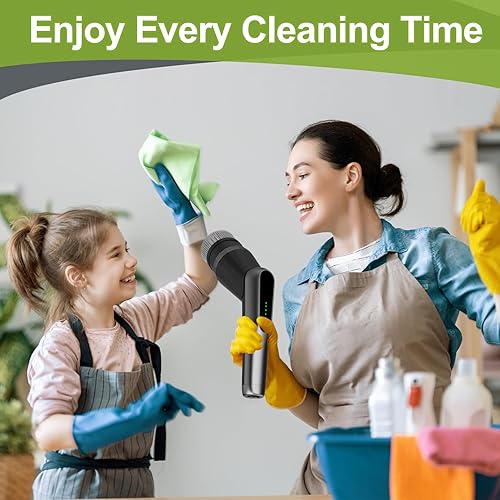 Miniatura 5 de WKY - Limpiador eléctrico giratorio - Limpiador de ducha impermeable IPX7 10 en 1, mango retráctil y 2 velocidades para inodoro, baño, bañera,