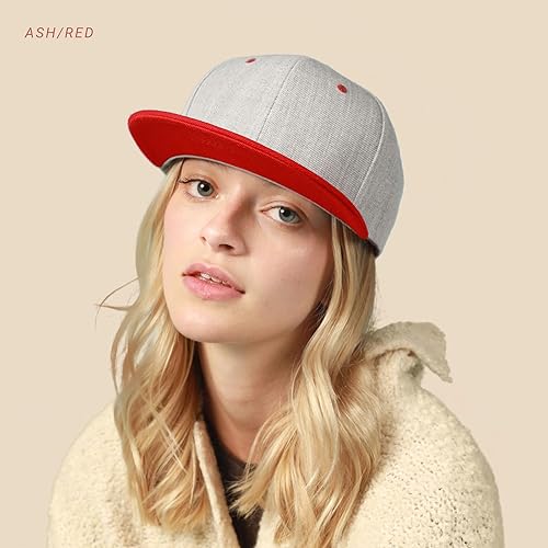 Miniatura 3 de CHOK.LIDS - Gorra de béisbol con visera plana estilo Snapback clásico, ajustable, con borde plano, de alta gama, color de moda, estilo tono liso