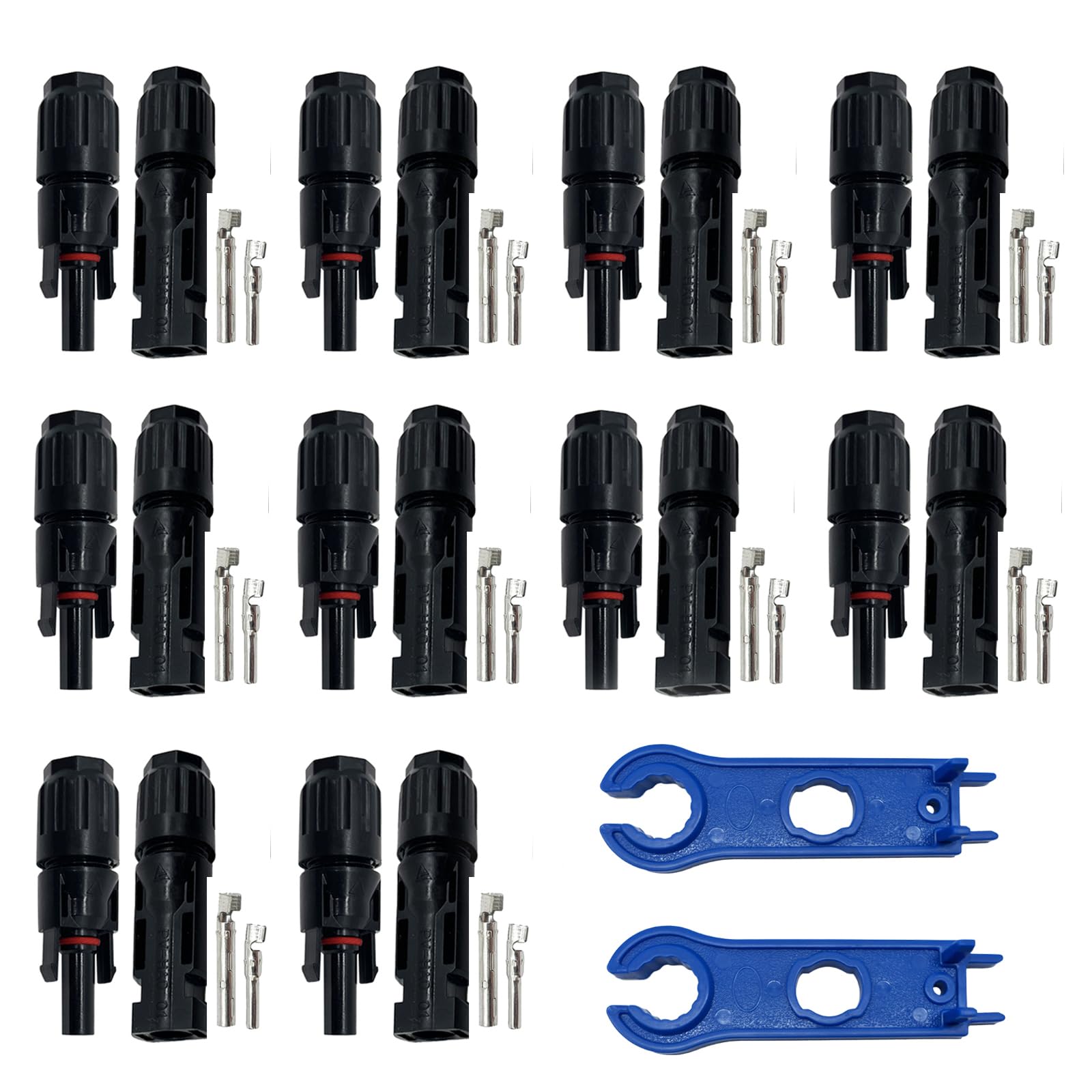 Solar Panel Connector, 10 Pairs of Solar Plugs/Female Connector for Solar Panel Systems Solar Panel Adaptor