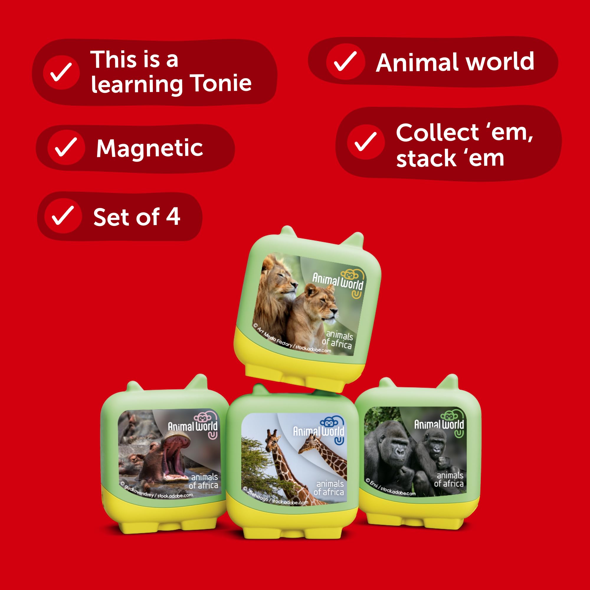 tonies Animal World: Animals of Africa Audio Clever Pocket Tonie Set, for use with Toniebox - Image 3