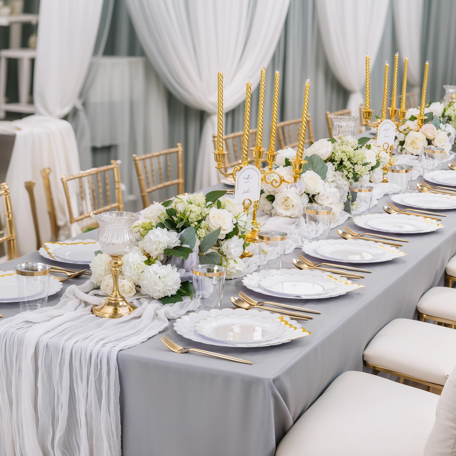351 Piece Gold Rim Plates - Party Dinnerware Set -5 351 Piece Gold Rim Plates - Party Dinnerware Set -5