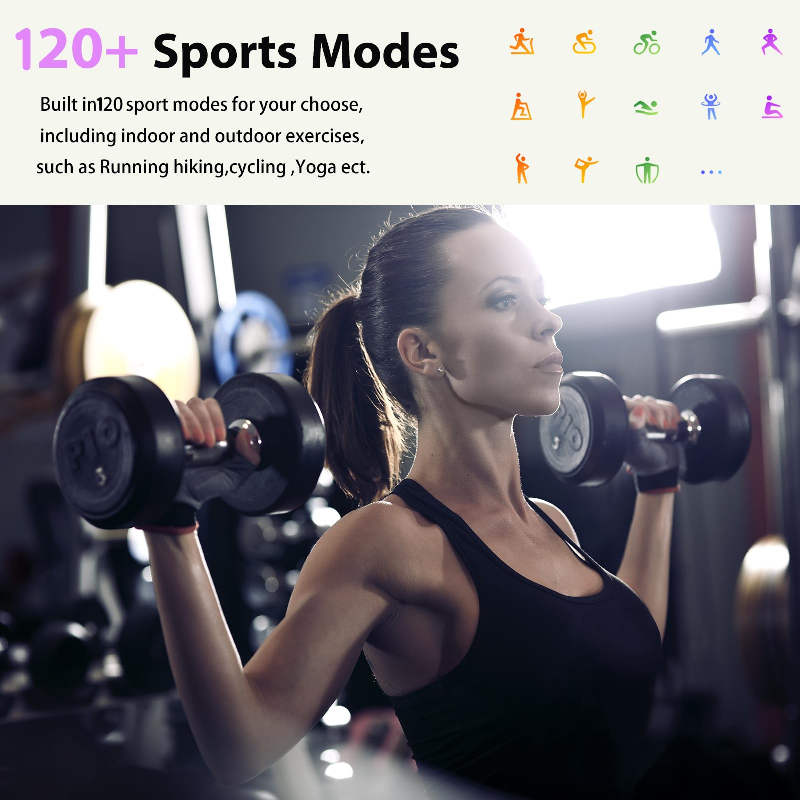 Smart Watch for Women Men(Answer/Make Calls) 1.85" HD Fitness Tracker Smartwatch for Android iPhone with Steps Tracking/Heart Rate/Sleep Monitor, 120+ Sports Modes IP68 Waterproof, Black/3 Bands