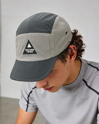 CLAPE Short Brim 5 Panel Running Hat, Lightweight Quick Dry Cap