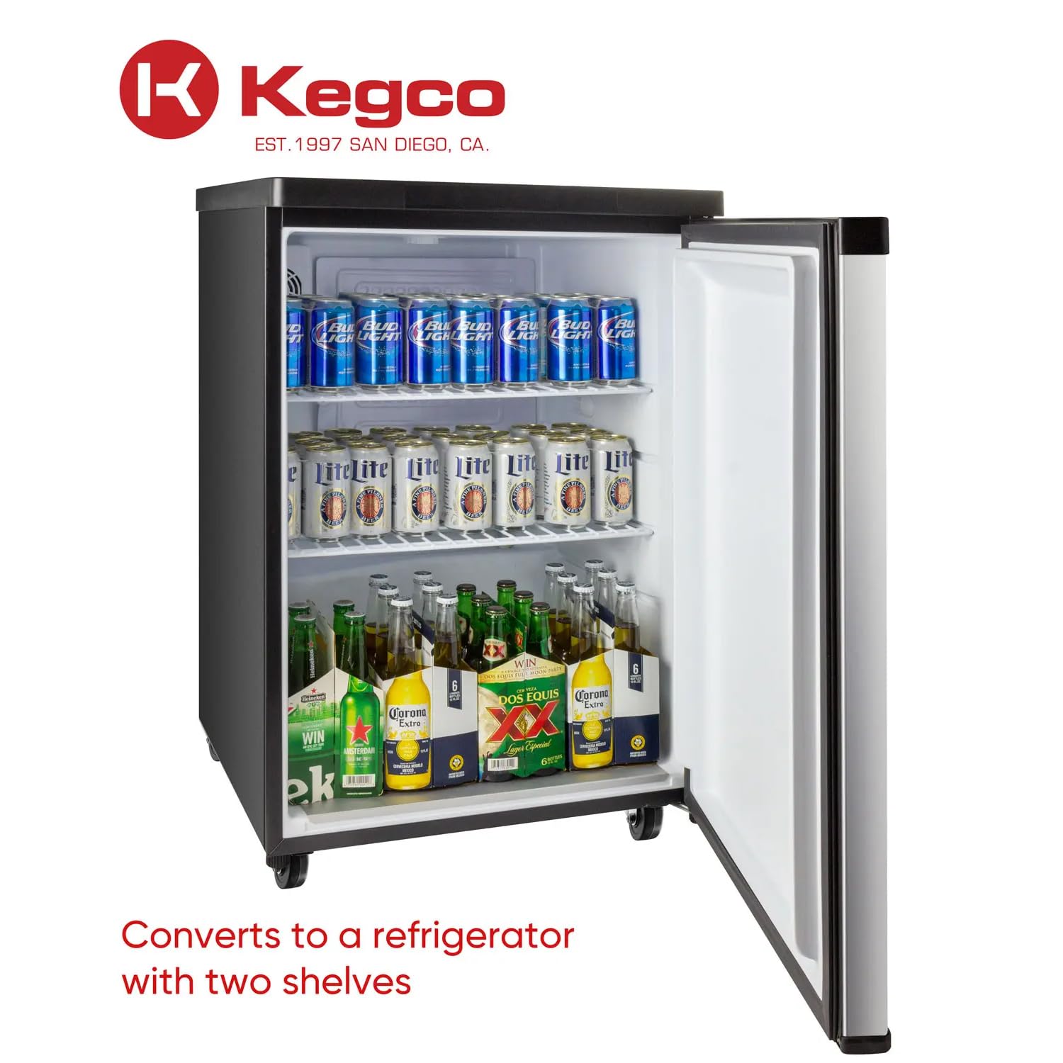 Kegco Ick20s-3 24" Wide Cold Brew Coffee Triple Tap Stainless Steel Kegerator on Fridge.com - View 4