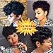 Pixie Cut Wig Short Wigs for Black Women Short Black Curly Pixie Cut Wigs Natural Black Wavy Synthetic Hair Short Wig with Bangs Pixie Wig for Women(Natural black)