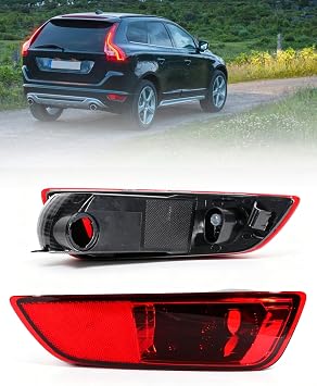 Rear Bumper Reflector Light Lamp Without Bulbs Fit for 2008 2009 2010 2011 2012 2013 Volvo XC60, Stop Indicator Trim Reflector W/O Bulbs Replace for 30763323 Right Passenger Side