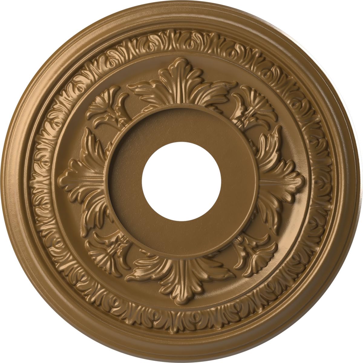 Ekena Millwork CMP16BACGH Baltimore Thermoformed PVC Ceiling Medallion (Fits Canopies up to 6 1/2"), 16"OD x 3 1/2"ID x 1"P, Metallic Gold Rush