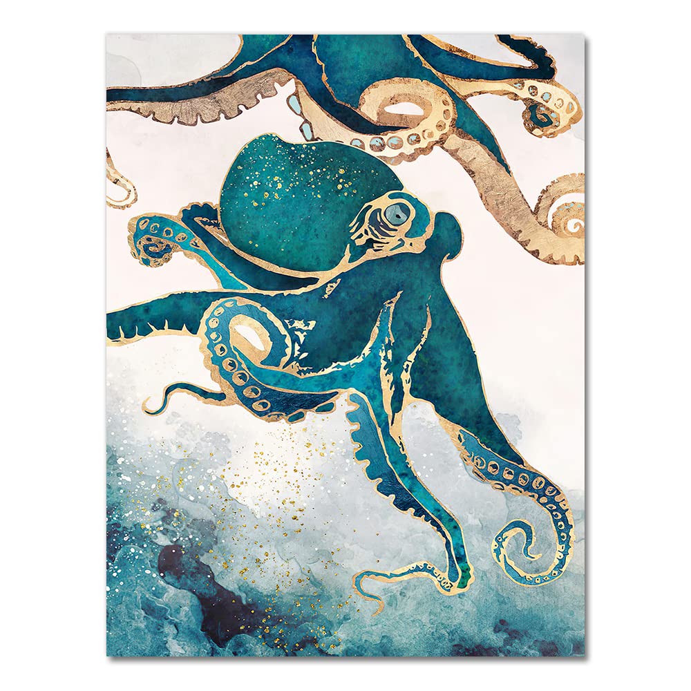 Amazon.co.jp: クラゲ タコ イカ 抽象画 ポスターとプリント ウォール