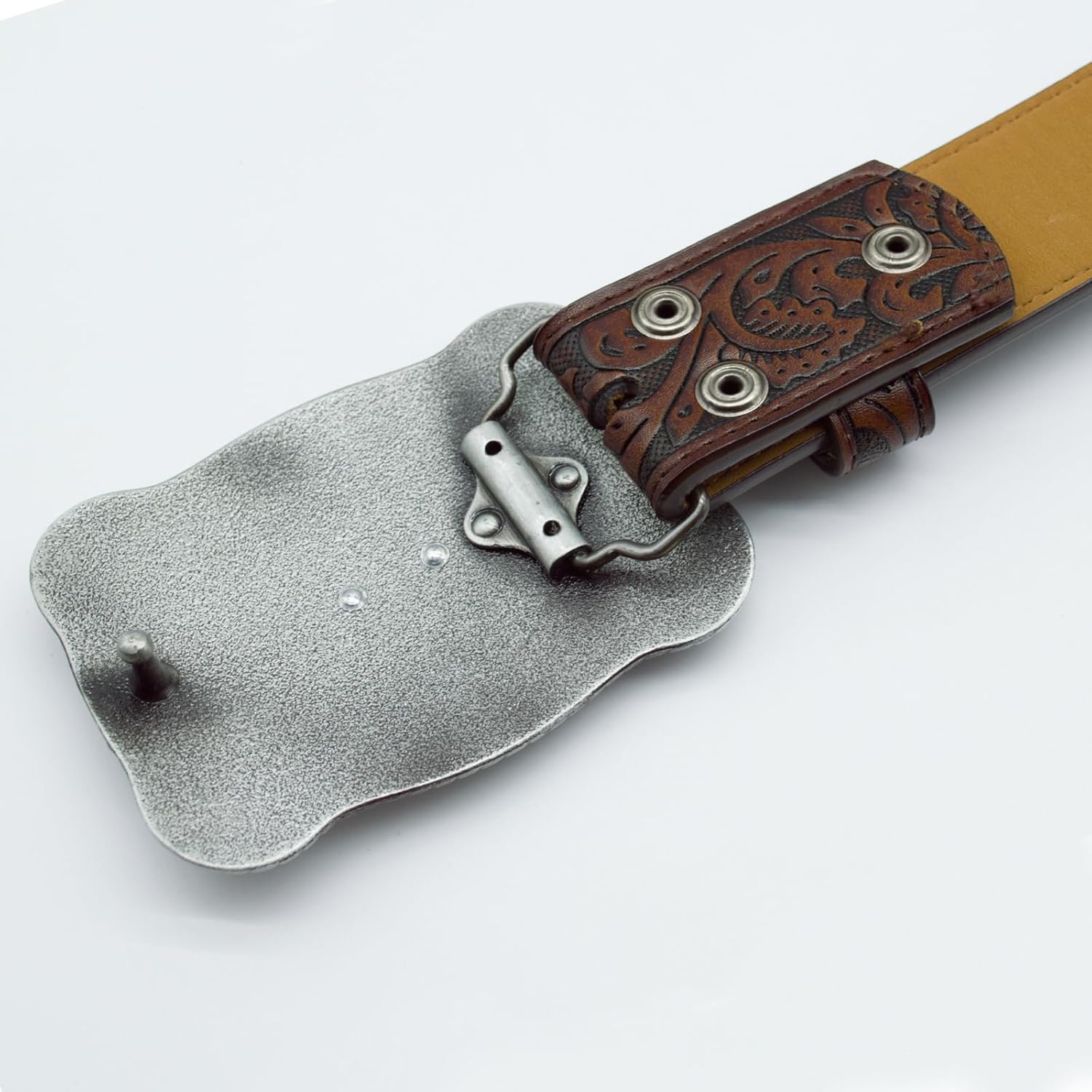 Western Belt for Women Cowgirl Cowboy PU Leather Belts for Jeans, Floral Embossed Vintage Buckle - Image 6