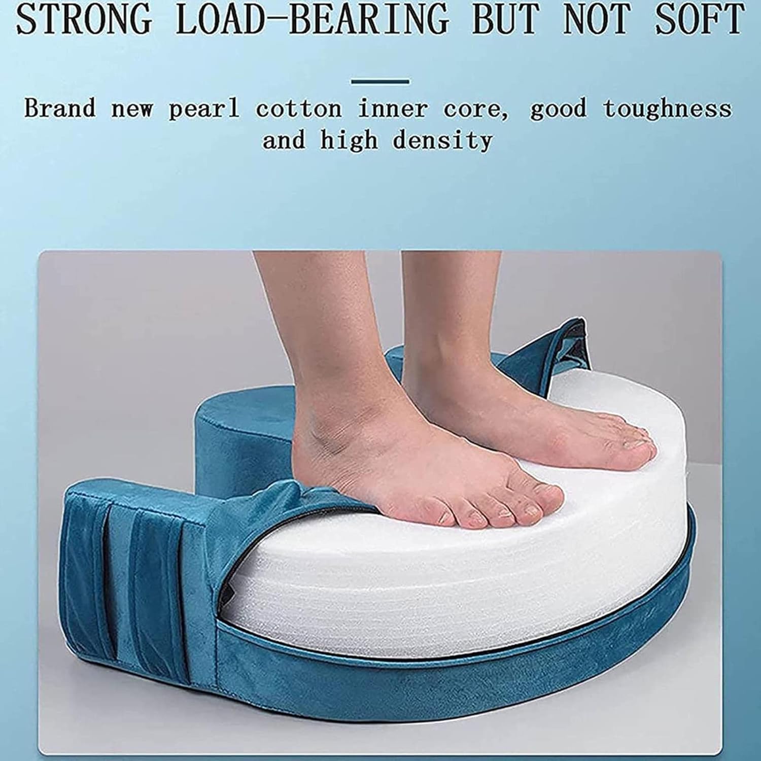 U-Shaped Household Bed Sore Cushion Pillow Elderly Turn Over Device Light Velvet Breathable Bed Turn Over Assist for Patients Caring Lying in Bed - Blue