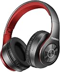TUINYO Casque Bluetooth sans fil, casque stéréo sans fil sur oreille 40H Temps de jeu avec basse profonde, Soft Memory-Protein Earmuffs, Mic Wired Mode-noir intégré