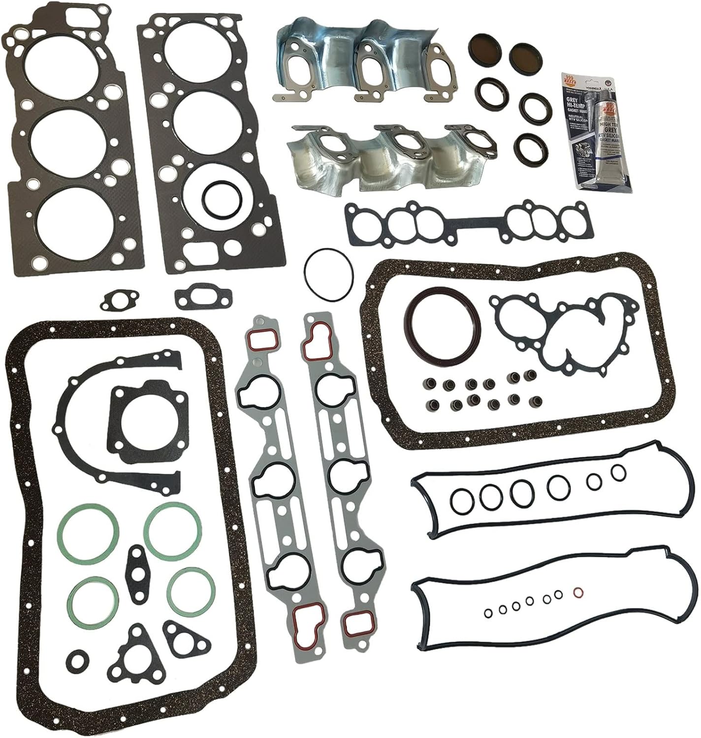 Partsflow Engine Cylinder Head Gasket Set for Toyota 4Runner 3.0L 2958cc V6 Sohc 1988-1995 for Toyota Pick-Up 3.0L 2958cc V6 Sohc 1988-1995 for Toyota T-100 3.0L 2958cc V6 Sohc 1993-1994