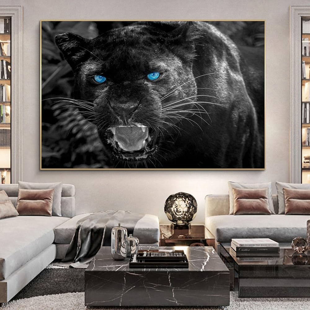 油彩画 黒豹 panthere noire Panthère noire (peinture