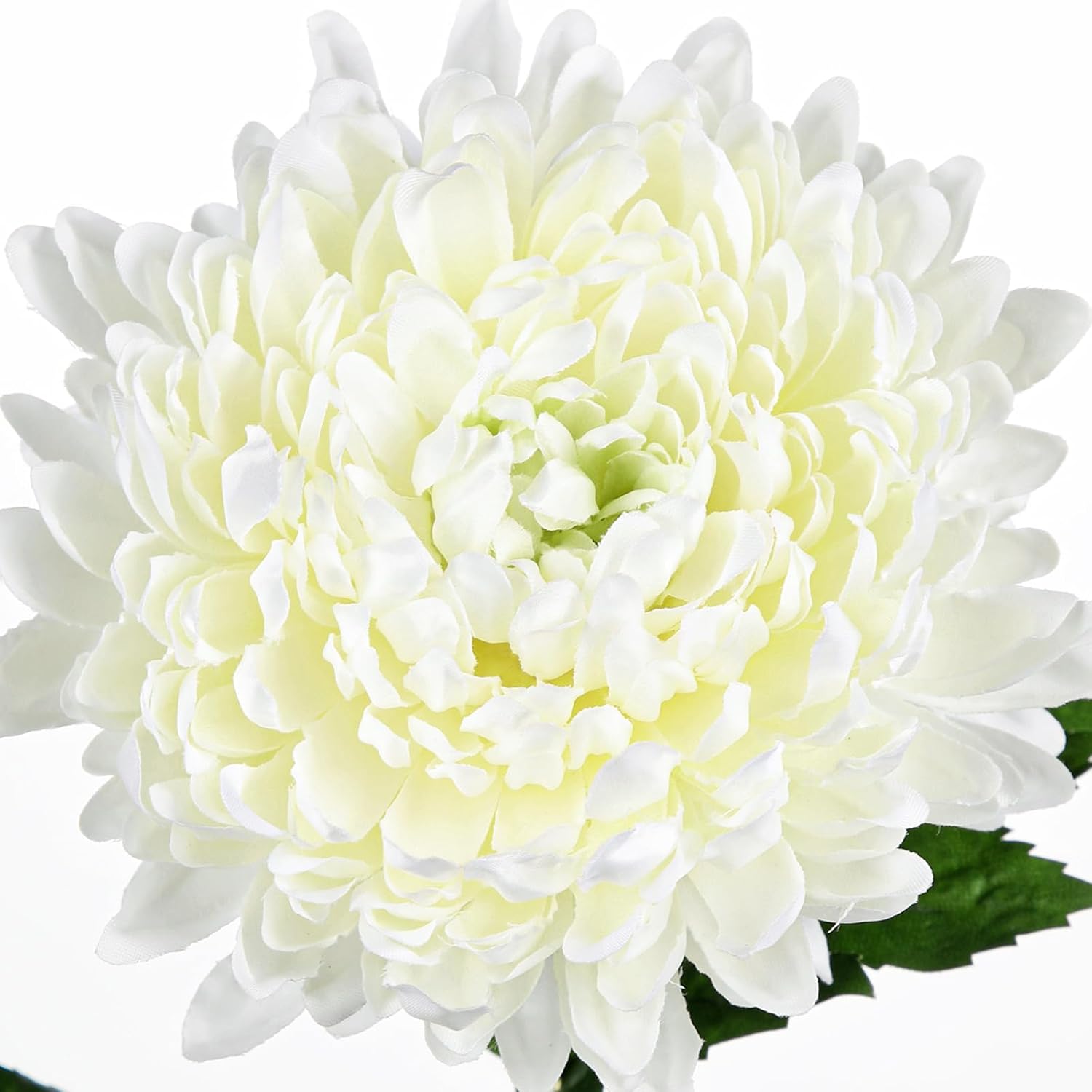 Hollyone 3Pcs Fake Mums Flowers White Artificial Chrysanthemum Flowers Silk Long Stem Floral Arrangements Bouquets Faux Spider Mum Flower Pincushion Flower Bush Spring Home Decor - Image 3