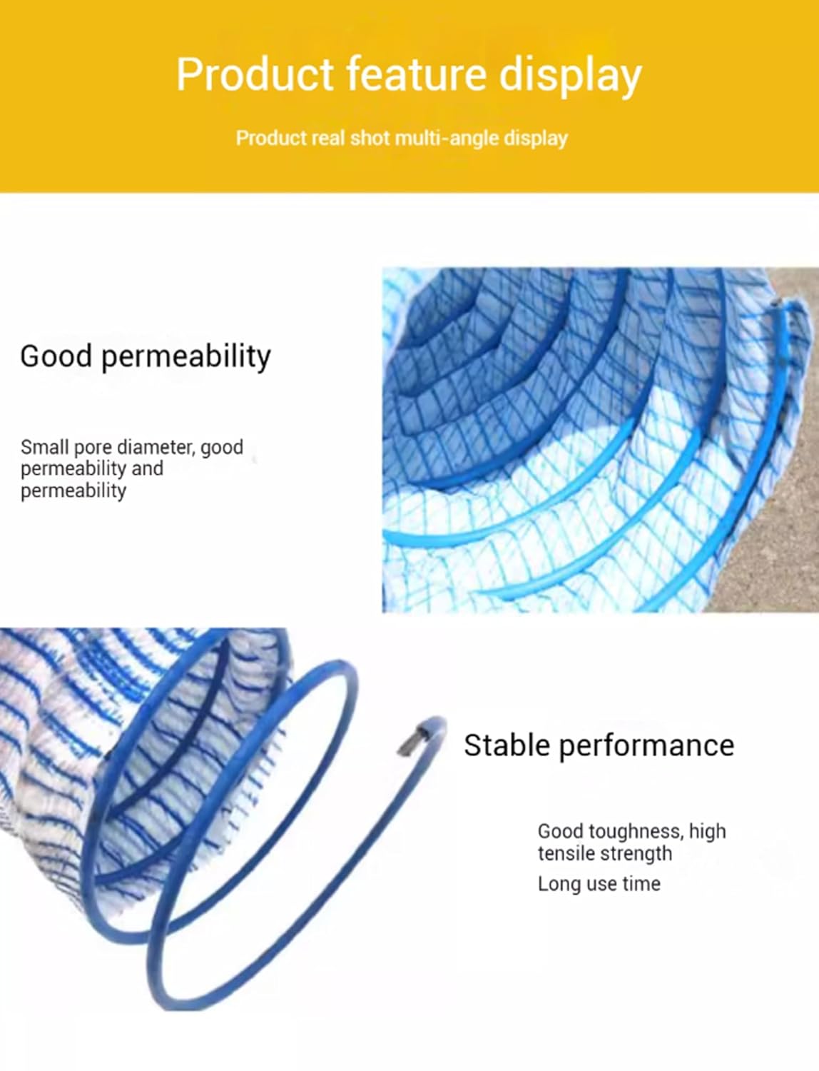 Flexible Perforated French Drain Pipe 2inch, Soft Infiltration Corrugated Pipes for Garden/Yard/Lawn/Landscaping, Underground Redirect Water Tube(L39in(1m))(3m/118in)
